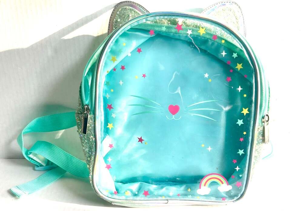 Hot Focus Caticorn Beauty Mini Backpack with Glitter and Rainbow Accents